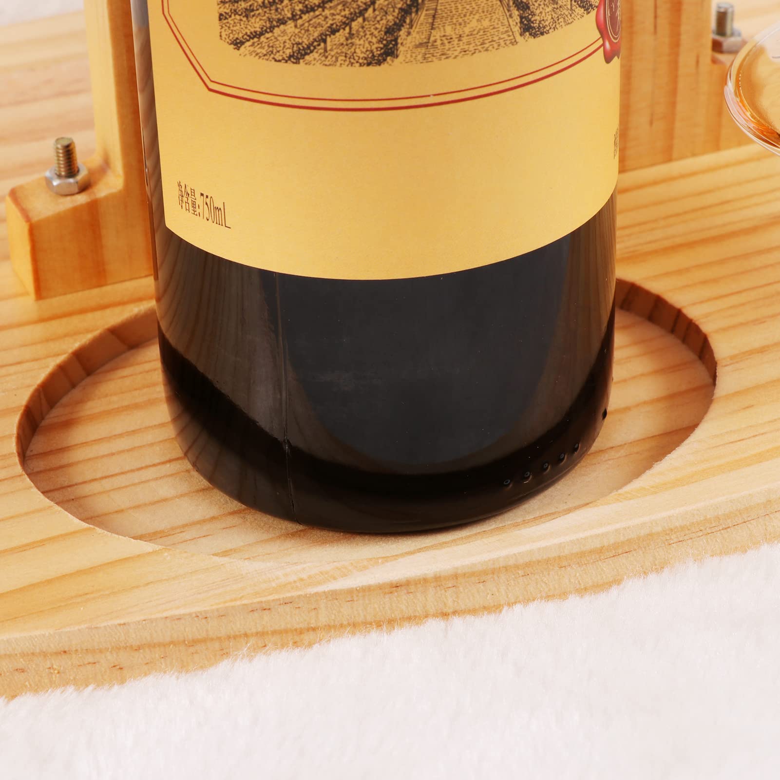 MVPACKEEY Outdoor-Wein-Picknick-Tisch, große klappbare tragbare Holz-Snack- und Käseschale, Fachschale mit Griff, Verstellbarer Weinglashalter für Konzerte im Park, Strand, Campin